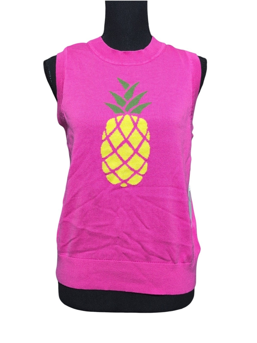 Free Assembly Pink Pineapple Graphic Knit Tank Top NWT Large 12-14